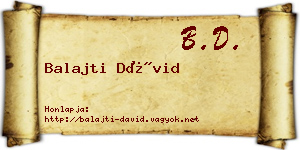 Balajti Dávid névjegykártya