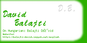 david balajti business card